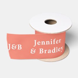 Einfache Monogramm Hochzeitsnahrung Personalisiert Satinband