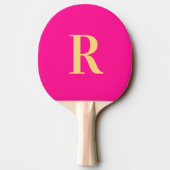Einfache Monogramm Hot Pink Tischtennis Schläger (Rückseite)