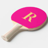 Einfache Monogramm Hot Pink Tischtennis Schläger (Vorderseite)