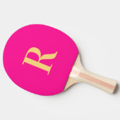 Einfache Monogramm Hot Pink Tischtennis Schläger (Seitenansicht)