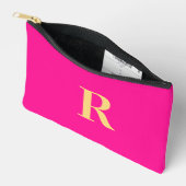 Einfache Monogramm Hot Pink Zubehörtasche (Offen)
