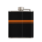 Einfache Monogramm in Orange und Schwarz Flachmann (Rückseite)