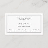 Einfache Monogramm Initial Black and White Elegant Visitenkarte (Rückseite)