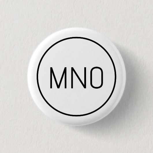 Einfache Monogramm-Initial Button (Vorderseite)