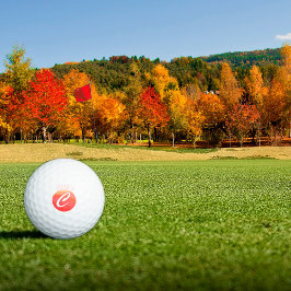 Einfache Monogramm Initial-C-Orangenkoralle, rosa Golfball