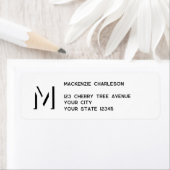 Einfache Monogramm-Initial-Drop-Shadow-Rücksendead (Insitu)