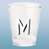 Einfache Monogramm-Initial-Drop-Shadow Schnapsglas