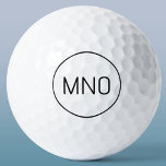 Einfache Monogramm-Initial Golfball<br><div class="desc">Moderne Typografie minimalistisch Monogramm Initialdesign,  das zu personalisieren geändert werden kann. Einfache kreisförmige Grenze zum Rahmen der Initialen.</div>