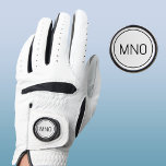 Einfache Monogramm-Initial Golfhandschuh<br><div class="desc">Moderne Typografie minimalistisch Monogramm Initialdesign,  das zu personalisieren geändert werden kann. Einfache kreisförmige Grenze zum Rahmen der Initialen.</div>