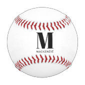 Einfache Monogramm Initial Nane Personalisiert Baseball (Rückseite)