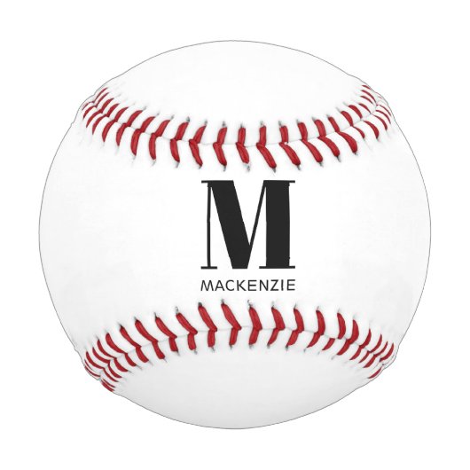 Einfache Monogramm Initial Nane Personalisiert Baseball (Rückseite)