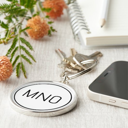 Einfache Monogramm-Initial Schlüsselanhänger (Seite)