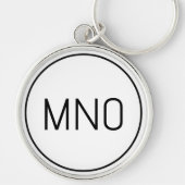 Einfache Monogramm-Initial Schlüsselanhänger (Vorne)