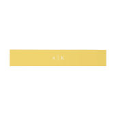 Einfache Monogramm-Initialen, hellgelbe Bauchband Einladungsbanderole (Flach)