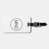 Einfache Monogramm-Initialen Minimalistisch Gepäckanhänger (Vorderseite horizontal)