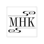 Einfache Monogramm-Initialen mit Wirbeln Gummistempel (Prägung)