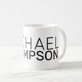 einfache monogramm klare und saubere weiße Tasse (VorderseiteRechts)