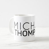 einfache monogramm klare und saubere weiße Tasse (Vorderseite Links)