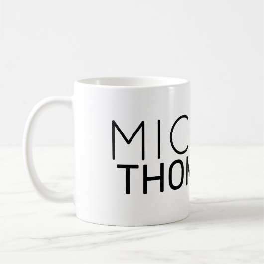 einfache monogramm klare und saubere weiße Tasse (Links)