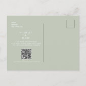 Einfache monogramm-Lichtanzeige Save the Date QR Postkarte (Rückseite)