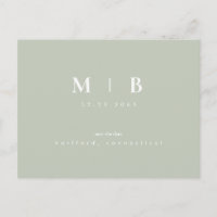 Einfache monogramm-Lichtanzeige Save the Date QR