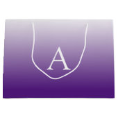 Einfache Monogramm | Lila Ombre Große Geschenktüte (Vorderseite)