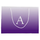 Einfache Monogramm | Lila Ombre Große Geschenktüte (Rückseite)