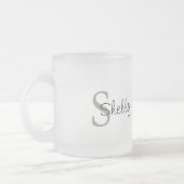 Einfache Monogramm Mattglastasse (Links)