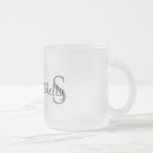 Einfache Monogramm Mattglastasse (Rechts)