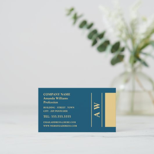 Einfache Monogramm, Minimalistisch Visitenkarte (Stehend Vorderseite)