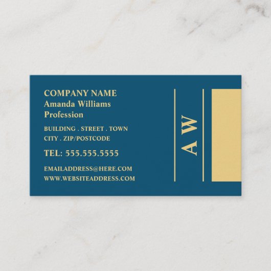 Einfache Monogramm, Minimalistisch Visitenkarte (Vorderseite)