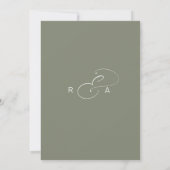 Einfache Monogramm Minimalistische Hochzeitssage G Einladung (Rückseite)