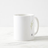Einfache Monogramm Minimalistisches Olive Green Le Kaffeetasse (VorderseiteRechts)