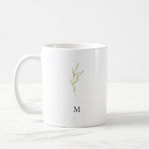 Einfache Monogramm Minimalistisches Olive Green Le Kaffeetasse