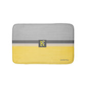 Einfache Monogramm mit zwei Tonen Gelb und Grau Badematte (Vorderseite)