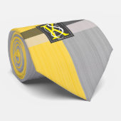 Einfache Monogramm mit zwei Tonen Gelb und Grau Krawatte (Gerollt)