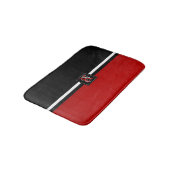 Einfache Monogramm mit zwei Tonen Schwarz und Rot Badematte (Schrägansicht)