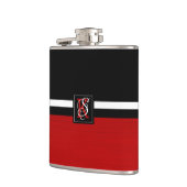 Einfache Monogramm mit zwei Tonen Schwarz und Rot Flachmann (Links)