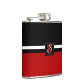 Einfache Monogramm mit zwei Tonen Schwarz und Rot Flachmann (Rechts)