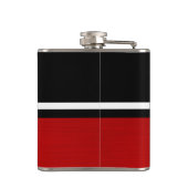 Einfache Monogramm mit zwei Tonen Schwarz und Rot Flachmann (Rückseite)