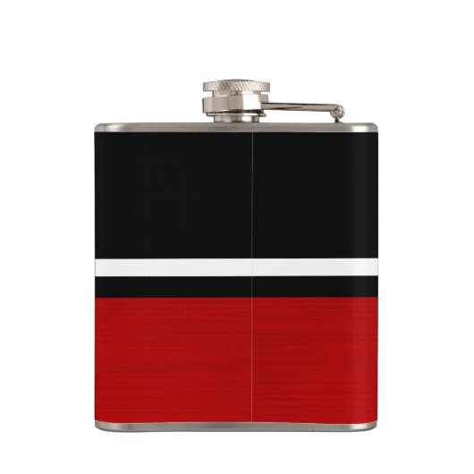 Einfache Monogramm mit zwei Tonen Schwarz und Rot Flachmann (Rückseite)