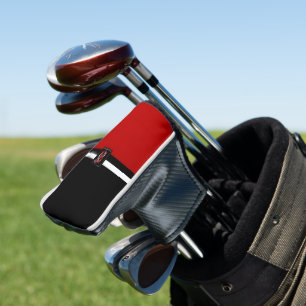 Einfache Monogramm mit zwei Tonen Schwarz und Rot Golf Headcover