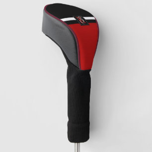 Einfache Monogramm mit zwei Tonen Schwarz und Rot Golf Headcover