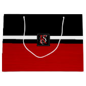 Einfache Monogramm mit zwei Tonen Schwarz und Rot Große Geschenktüte (Vorderseite)