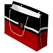 Einfache Monogramm mit zwei Tonen Schwarz und Rot Große Geschenktüte (Vorderseite Schrägansicht)