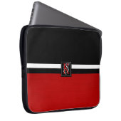 Einfache Monogramm mit zwei Tonen Schwarz und Rot Laptopschutzhülle (Vorne Rechts)
