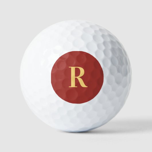 Einfache Monogramm modern Golfball (Vorderseite)