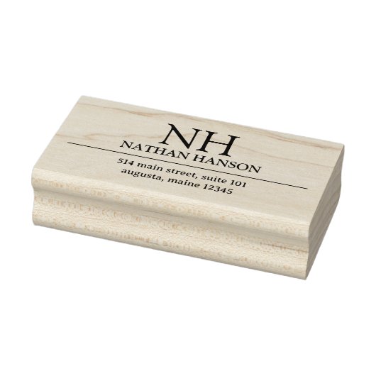 Einfache Monogramm modern Gummistempel (Stempel)