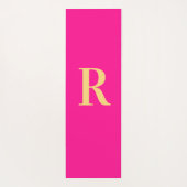Einfache Monogramm Modern Hot Pink Yogamatte (Rückseite)