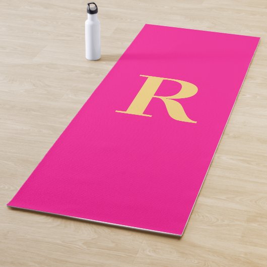Einfache Monogramm Modern Hot Pink Yogamatte (Beispiel)